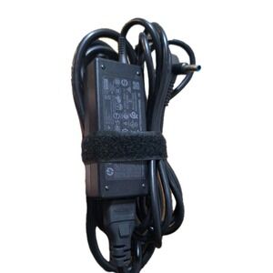 Genuine HP 45W laptop AC adapter with blue tip connector.